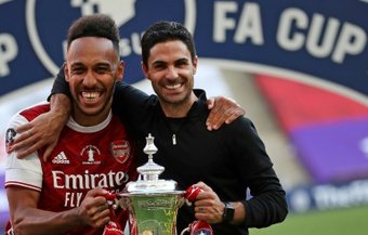 Aubameyang criticised Arteta in a leaked video. AFP