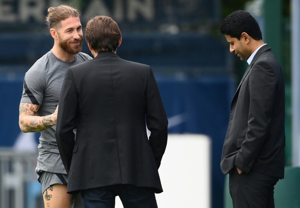 Sergio Ramos, pronto para estrear pelo PSG. AFP