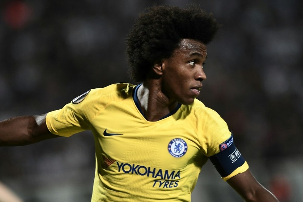 Willian did not look up to speed in the game. AFP