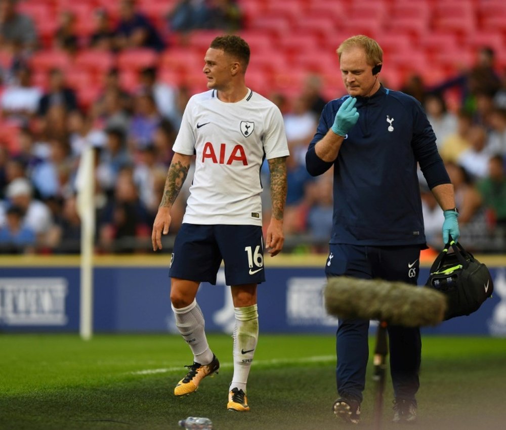 Trippier limped off late in the first half at Wembley. AFP
