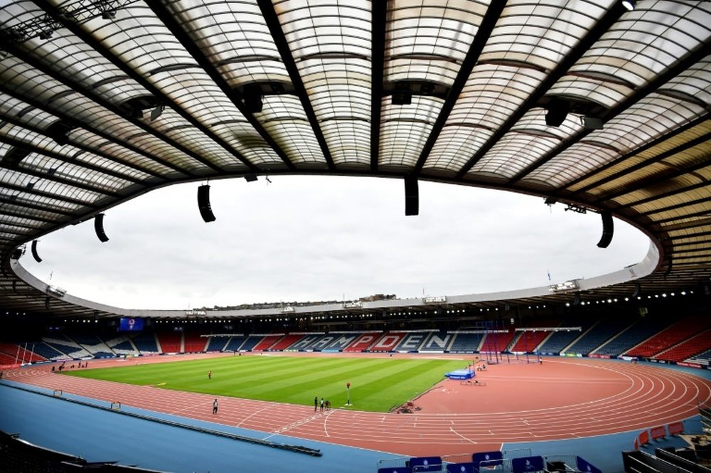 Hampden Park will host both semi-finals of the Scottish league cup as usual. AFP