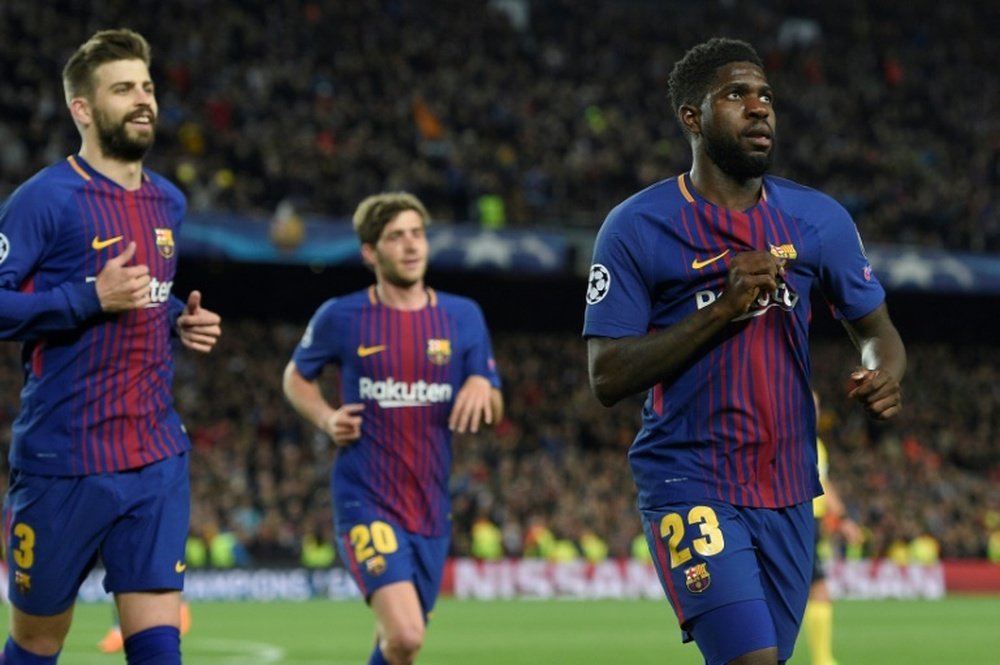 Umtiti has become a regular fixture in the Barca defence. AFP