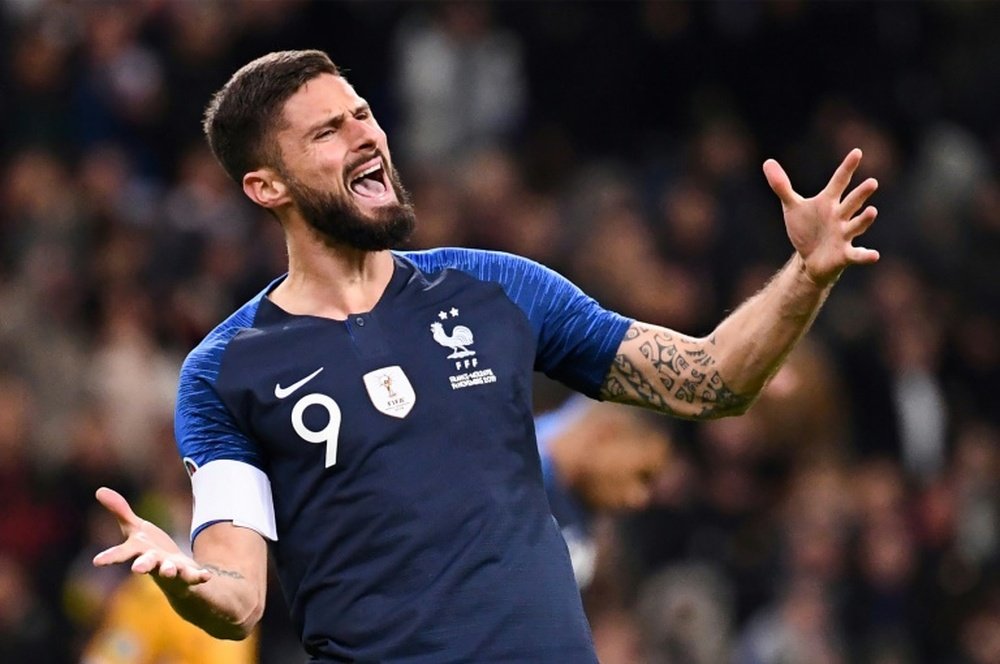 L'attaccante francese del Chelsea Giroud. AFP