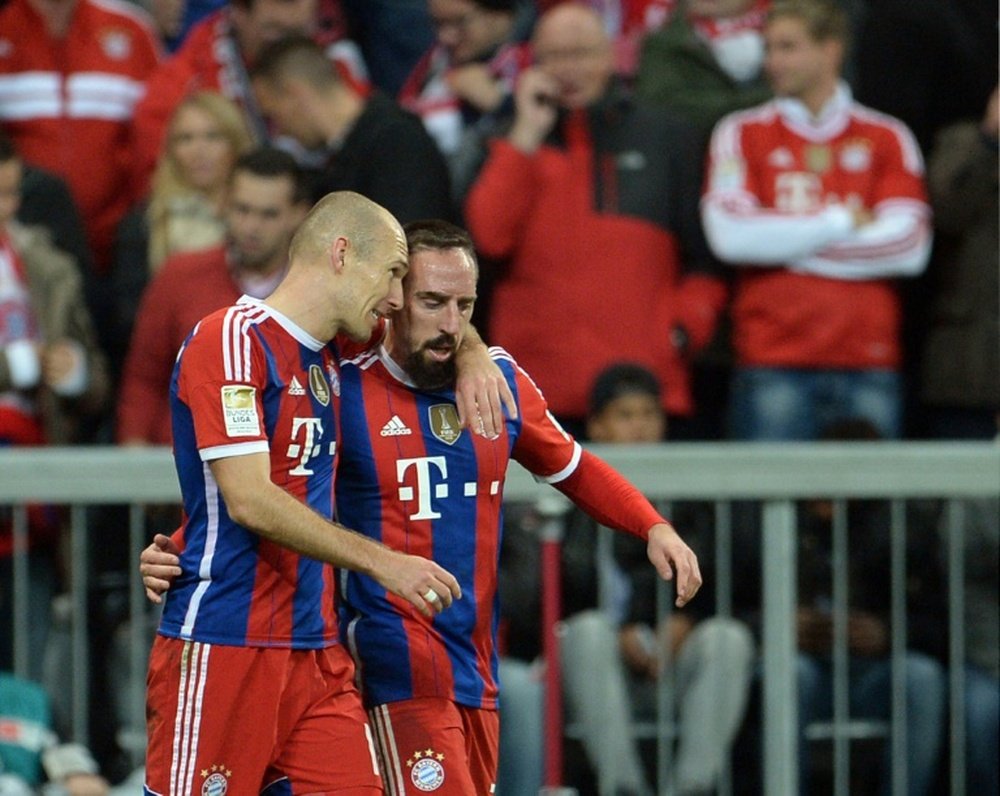 Arjen Robben y Franck Ribéry firmarán pronto su renovación con el Bayern. AFP