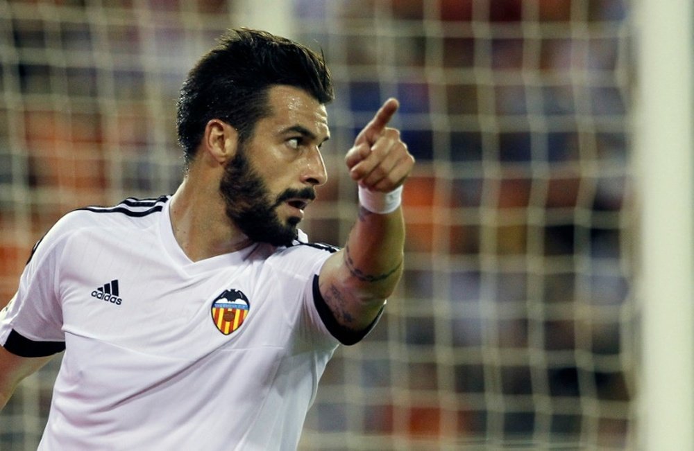 Le joueur espagnol du Valence, Álvaro Negredo, lors d'un match. EFE