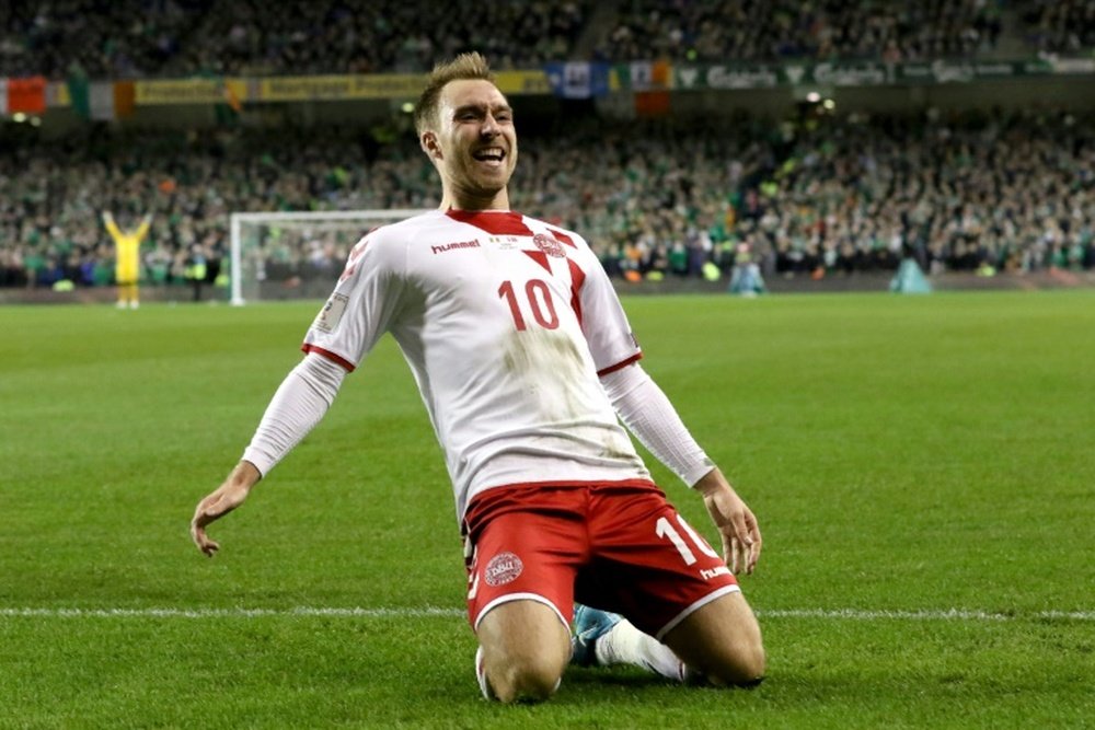 Eriksen scored a hat-trick in the 4-1 win over Ireland that took Denmark to the World Cup. AFP