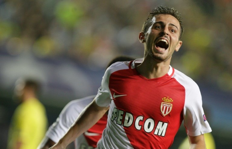 Monacos Bernardo Silva celebrates after scoring a goal during a UEFA Champions League match, in Vila-real, on August 17, 2016
