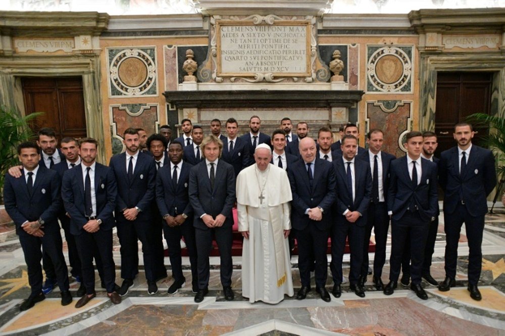 Pope reminds Cup final stars of duties to young. AFP