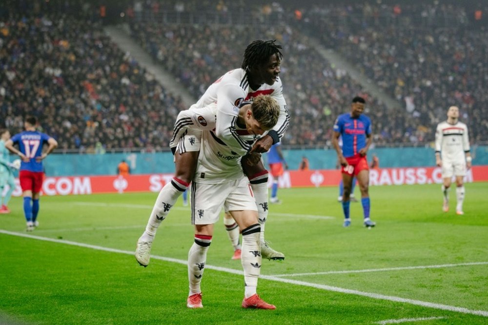 Ruben Amorim is facing a dilemma in midfield ahead of Spurs-United. AFP