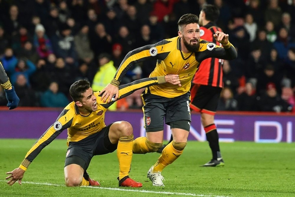 Giroud rescató otra vez en 2017 al Arsenal. AFP