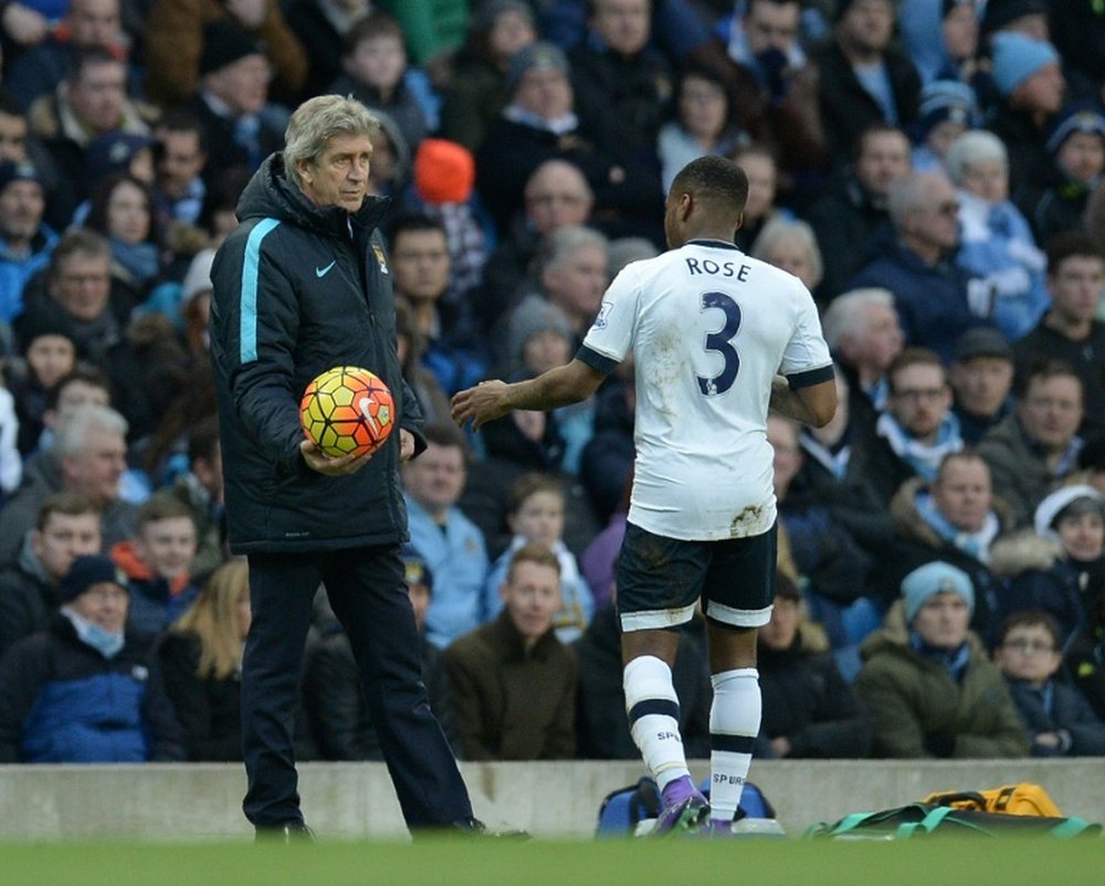 Manuel Pellegrini (L) has criticised referee Mark Clattenburgs ruling during the Premier League match between City and Tottenham, saying: It was absolutely the wrong decision (to award the penalty for a handball)