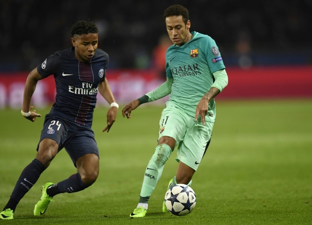 Neymar during the Tuesday loss at PSG. AFP