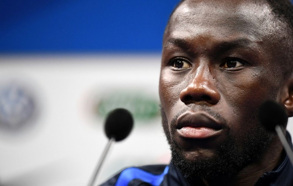France defender Bacary Sagna speaks at a press conference in Clairefontaine. afp