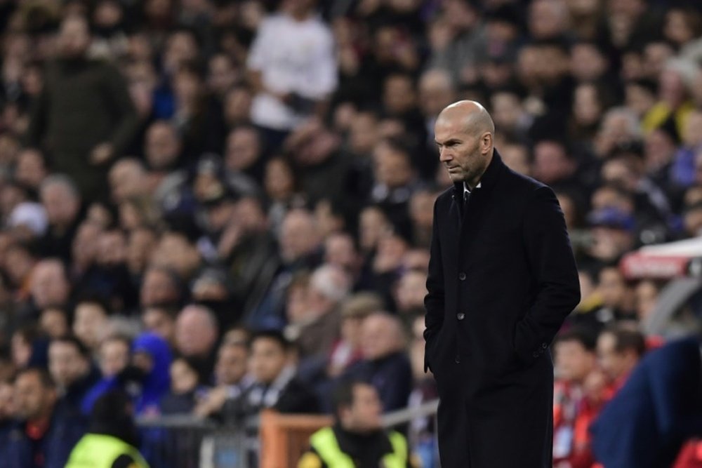 Zidane no consiguió vencer la pasada campaña a Quique Setién. AFP