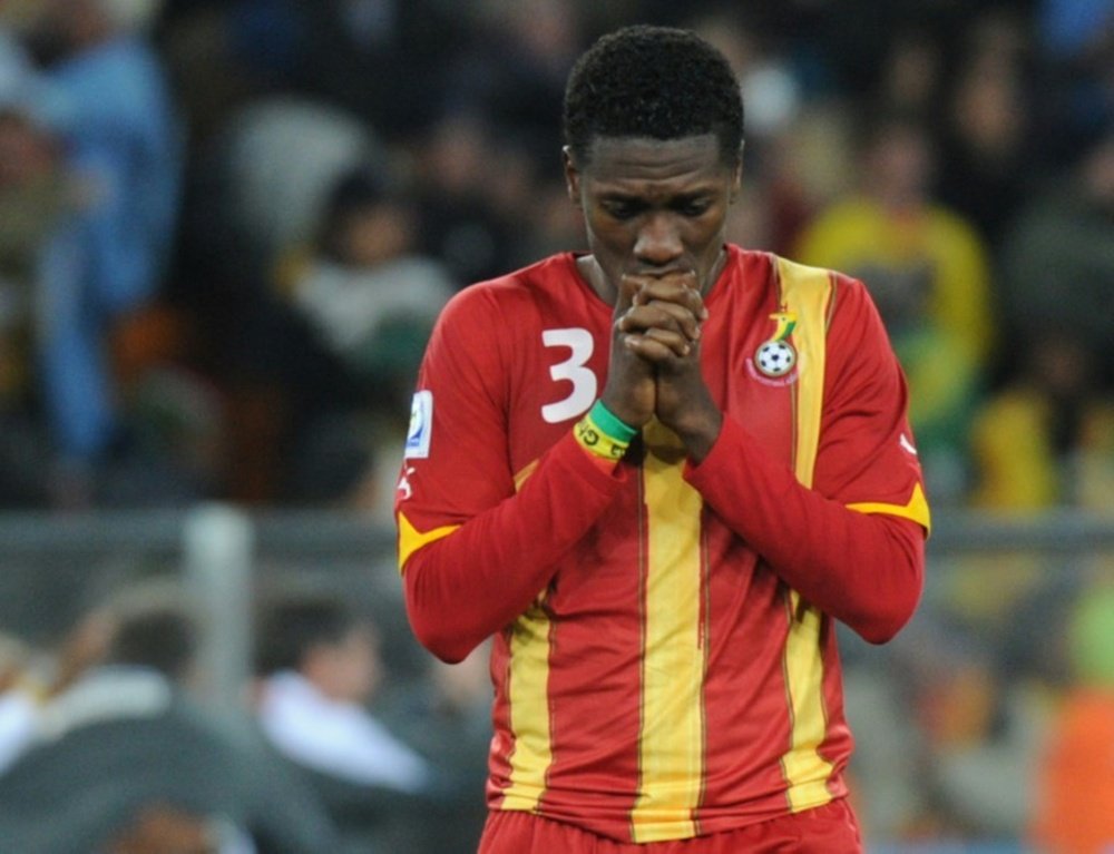 Asamoah Gyan ne s'est jamais remis de son penalty manqué contre l'Uruguay. AFP