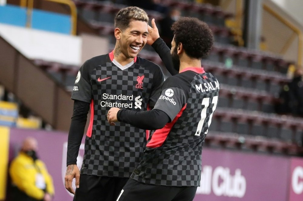 El Liverpool venció 0-3 ante el Burnley. AFP