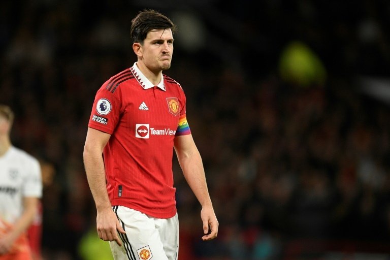 Maguire is a doubt for the Manchester derby due to fitness problems. AFP