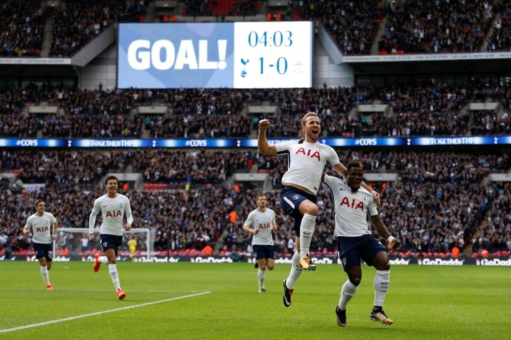Harry Kane will be looking to score in August for the first time in his career. AFP