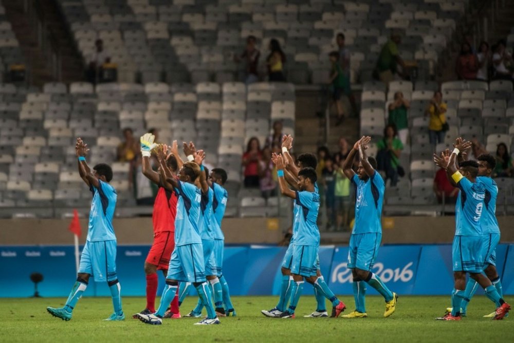 Fiji (pictured) conceded 23 goals in three games at the tournament in Brazil, including a 10-0 thrashing by eventual silver-medallists Germany, and managed to score only once
