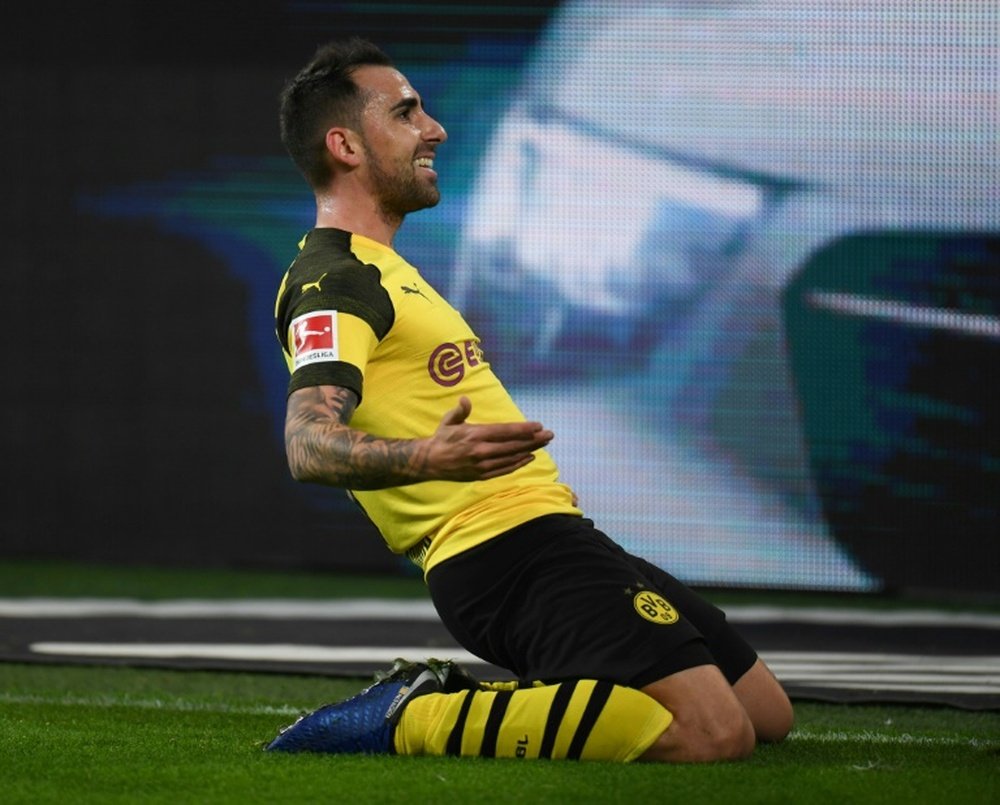 Alcacer scored the decisive goal against Bayern. AFP