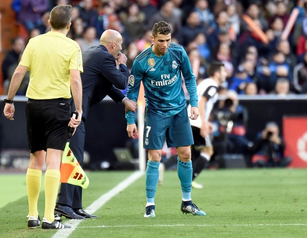 Zidane analizó el momento de Cristiano. AFP