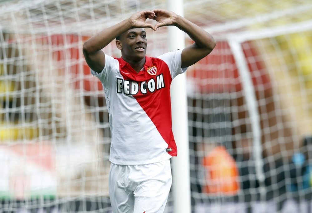 Martial, durante un partido con el Mónaco.