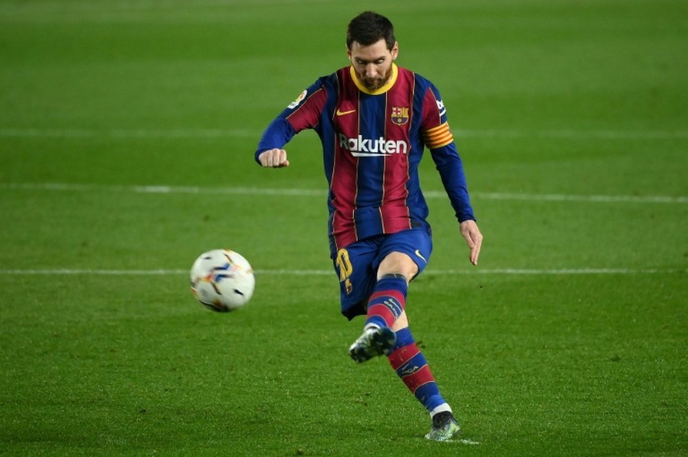 Lionel Messi fustige l'arbitre de Barcelone-Valladolid. afp