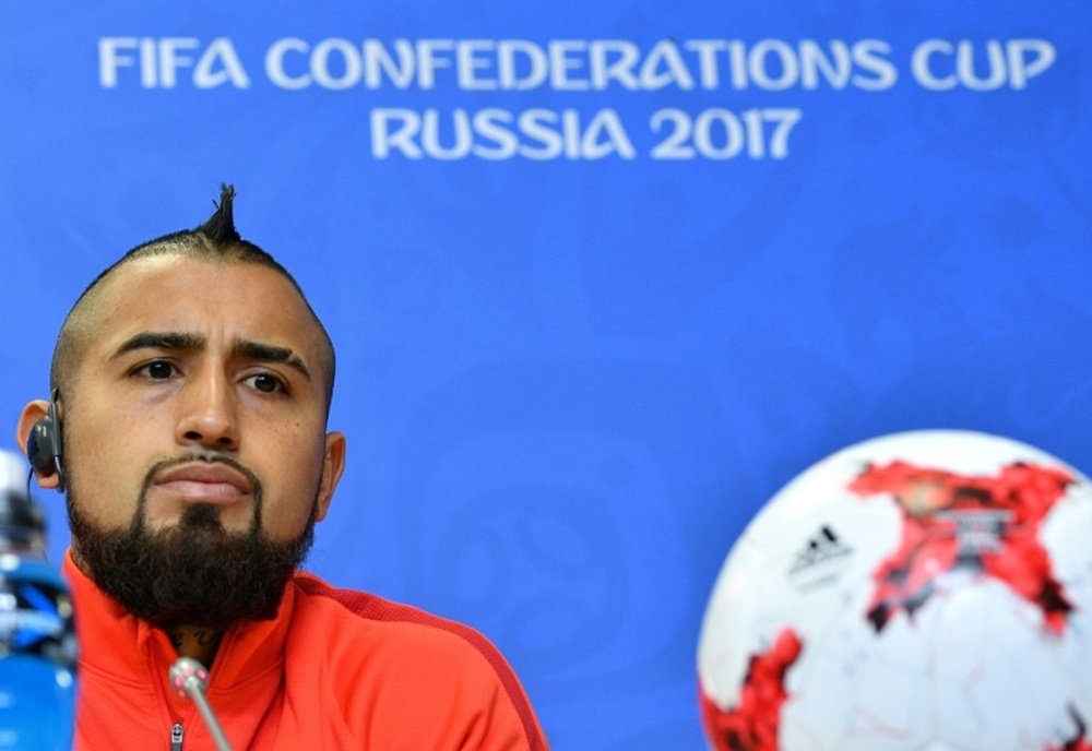 Arturo Vidal dio la cara tras la derrota ante Alemania en la final de la Confederaciones. AFP