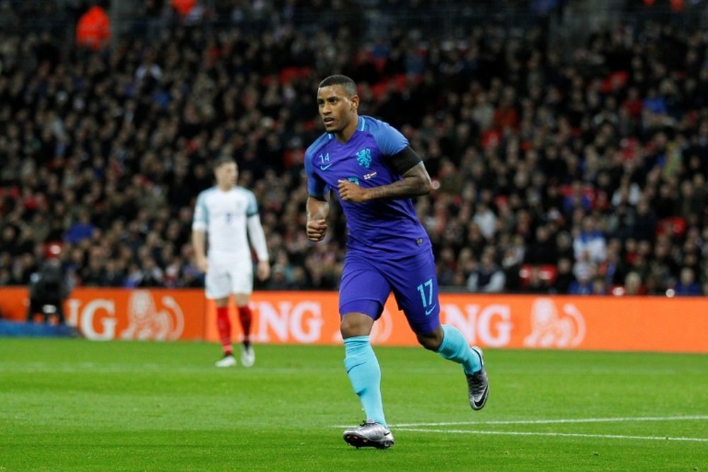 Luciano Narsingh playing for the Netherlands. AFP