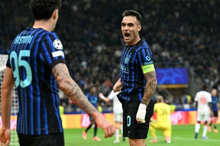 Lautaro, doblete y récord. AFP