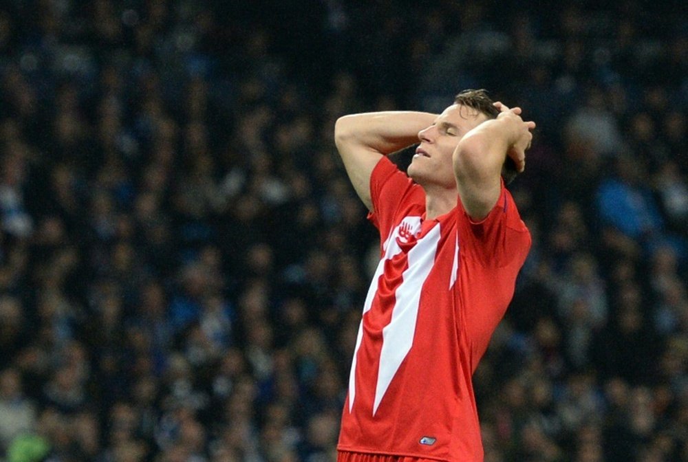 Sevillas French forward Kevin Gameiro, pictured on October 21, 2015, suffered a hamstring injury in the Europa League holders 2-1 defeat at Villarreal