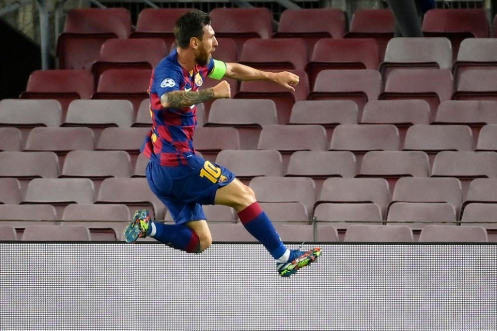 El último gol de Messi, elegido como el mejor de la Champions 2019-20. AFP