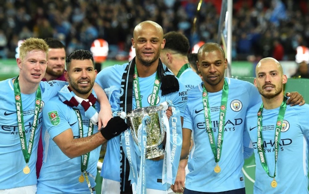 Silva, Agüero and Kompany will have statues at the Etihad. AFP