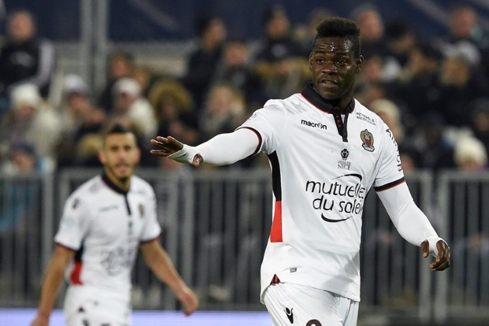 Nice forward Mario Balotelli during the match between Bordeaux and Nice. AFP