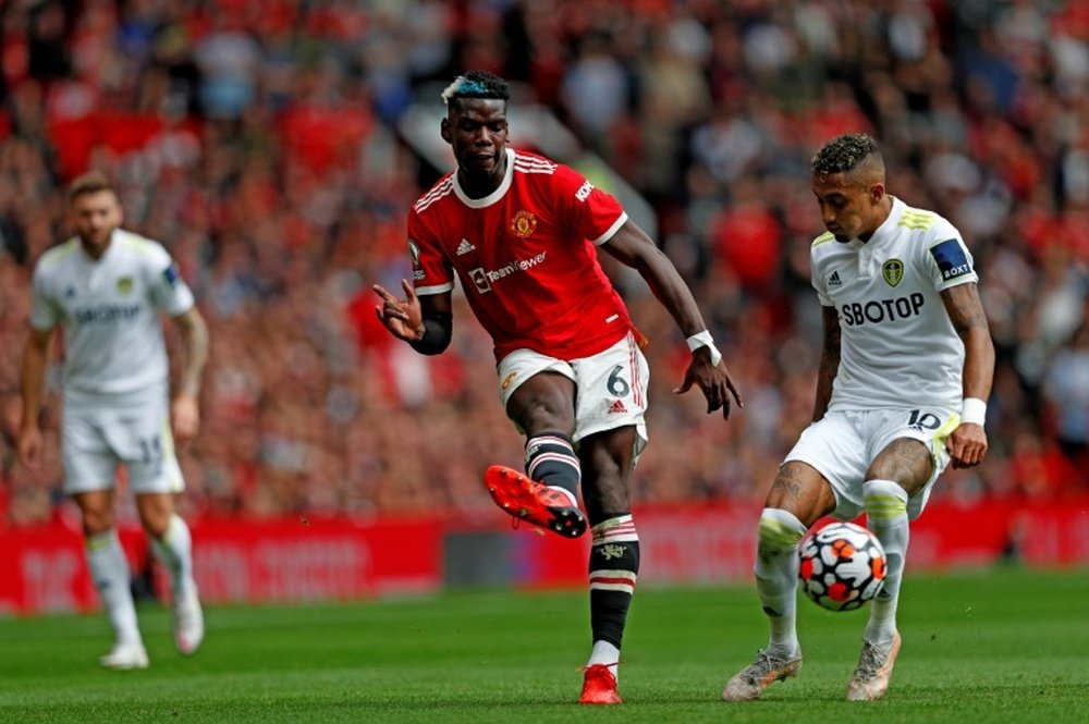 Pogba a délivré 4 passes décisives contre Leeds. AFP