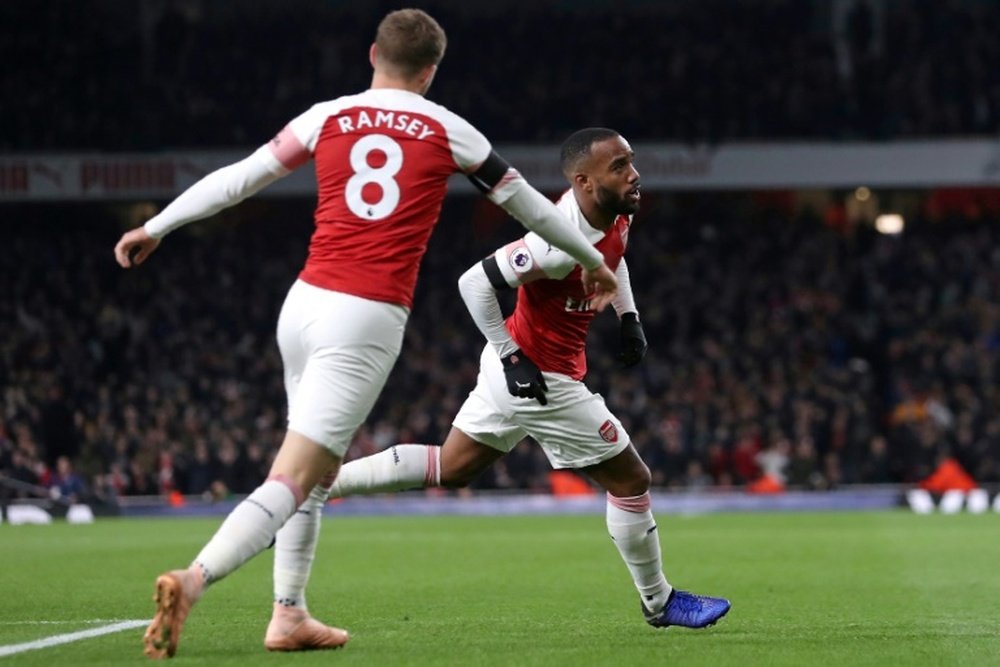 Lacazette rescued a point for Arsenal. AFP