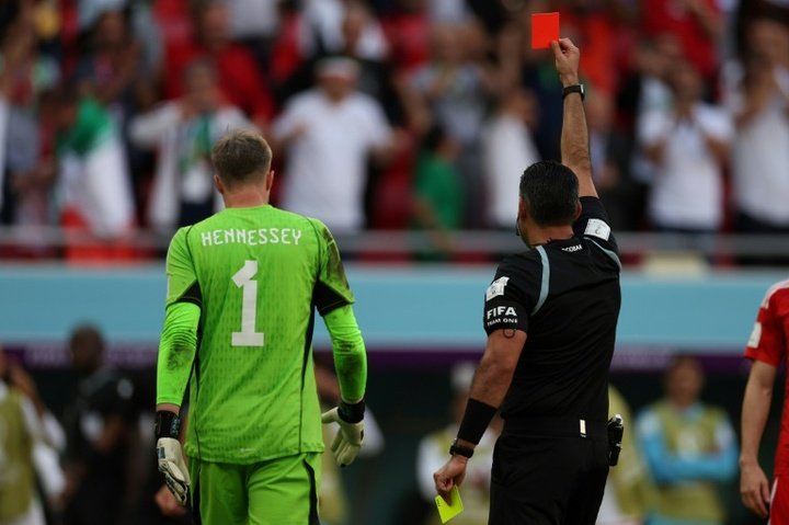 Hennessey has the 'honour' of getting WC's first red card