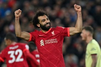 El contrato de Salah con el Liverpool alcanza hasta 2023. AFP