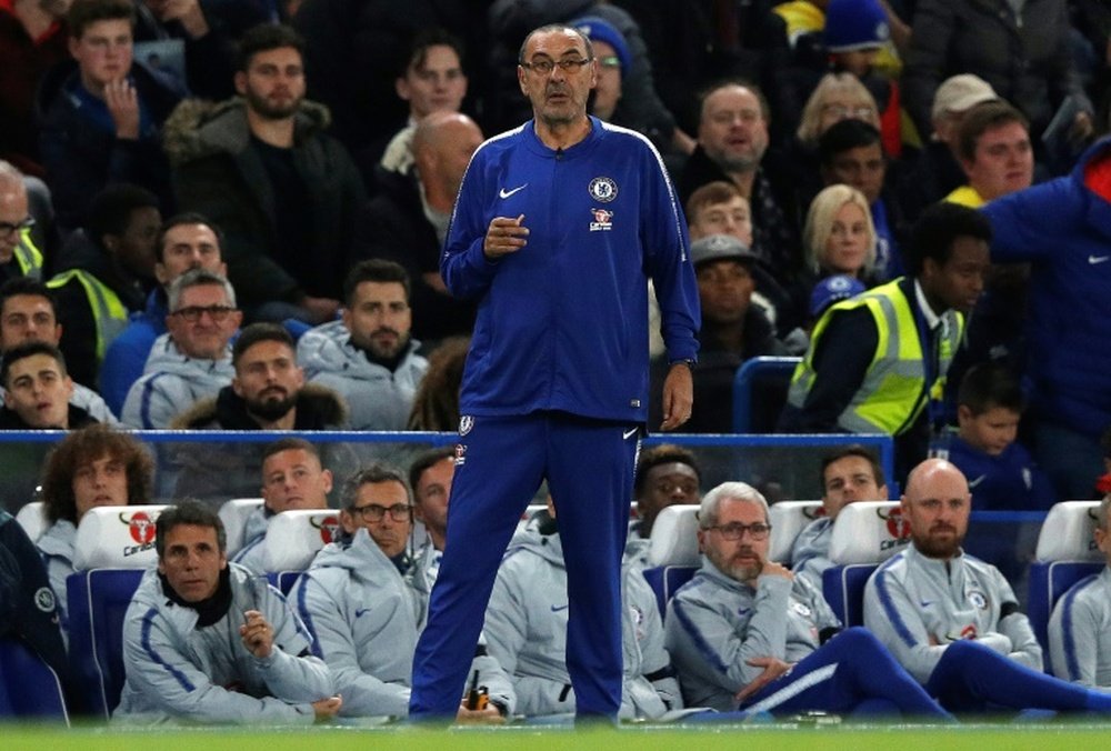 Sarri denied having an issue woith the Everon manager during the game. AFP