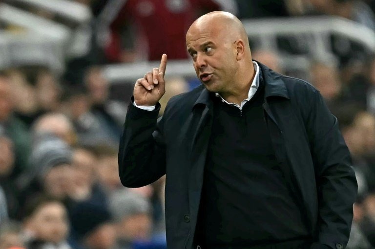 Slot was given a two-match ban for his outburst at Everton last month. AFP