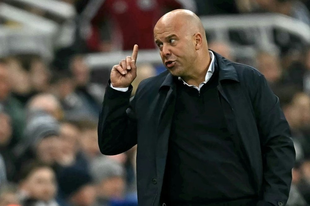 Slot was given a two-match ban for his outburst at Everton last month. AFP