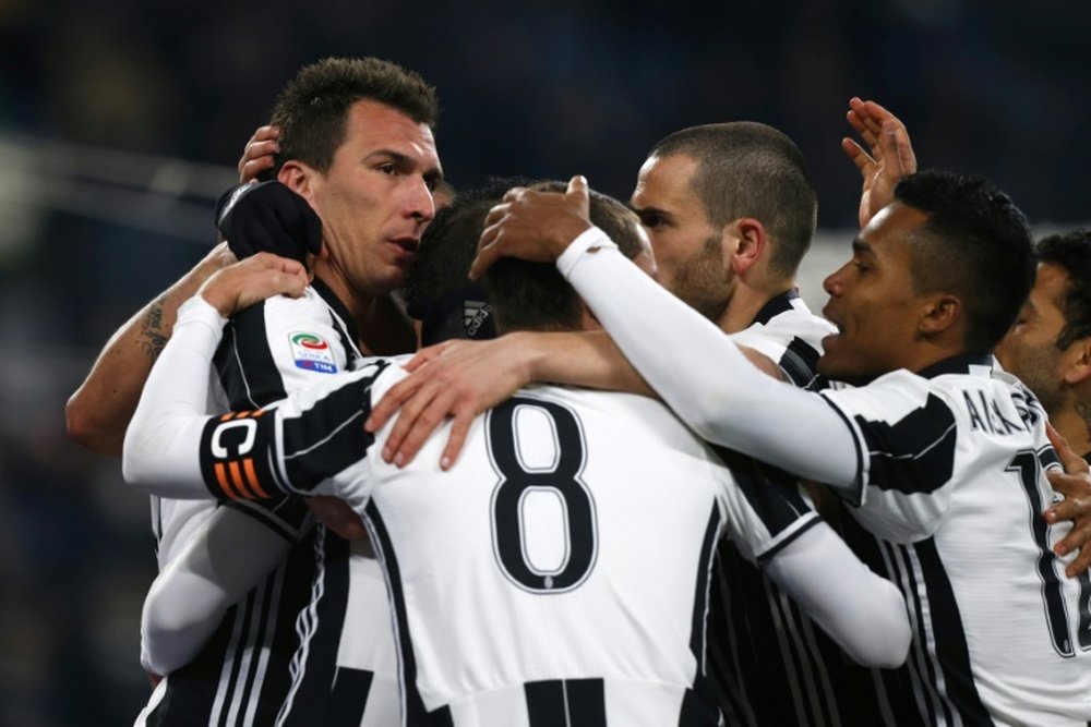 Les joueurs de la Juventus Turin célèbrent un but contre Empoli. AFP