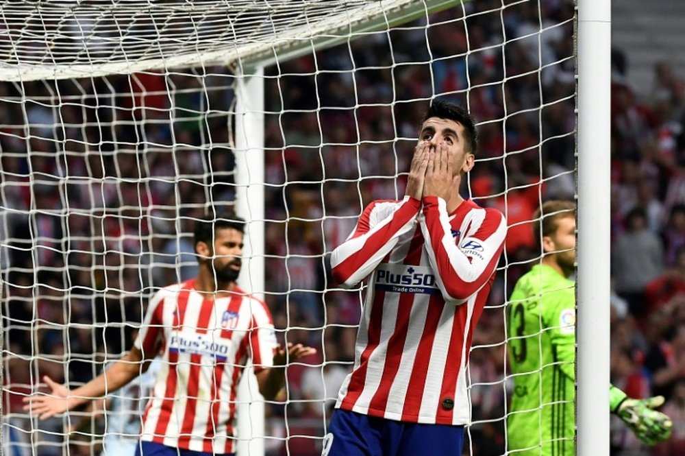 Morata se quejó del arbitraje al Atlético. AFP