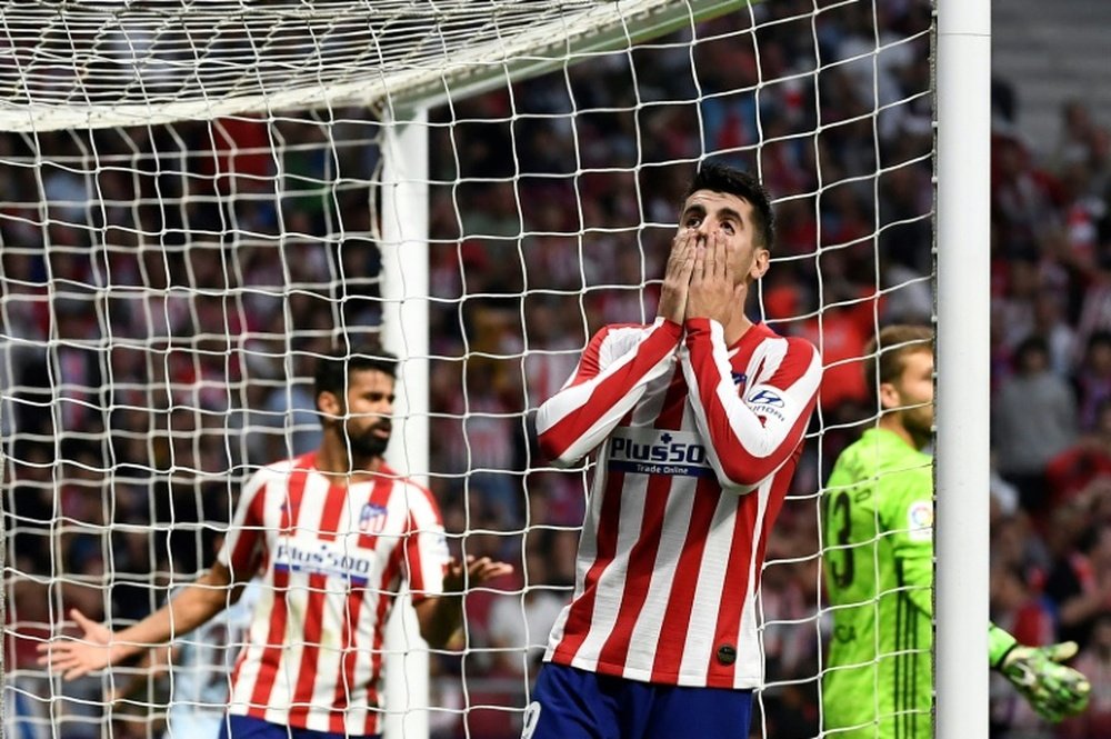 Morata no puede solo con el Atleti. AFP