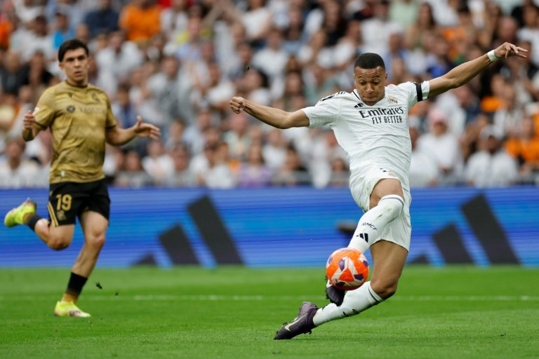 Real Madrid's French forward Kylian Mbappe has won his first European Golden Boot. AFP