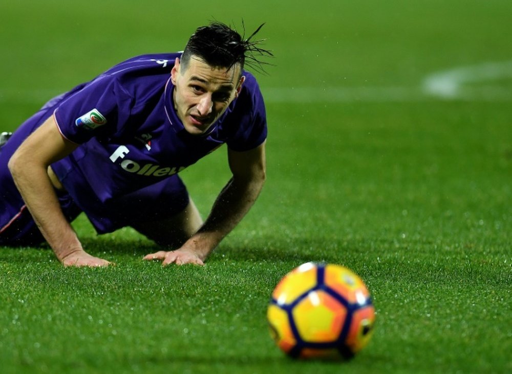 Kalinic será sancionado por la Fiorentina. AFP
