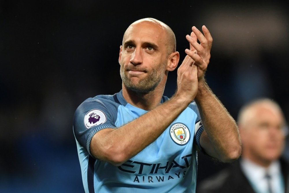 Zabaleta habló de la situación del Manchester City cuando llegó a Inglaterra. AFP