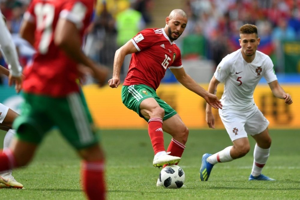 Amrabat played against Portugal. AFP