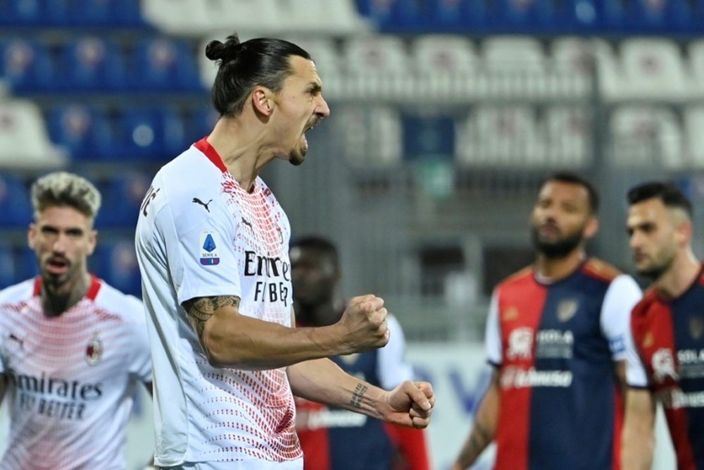 Zlatan Ibrahimovic retrouve le chemin des filets en Serie A. AFP