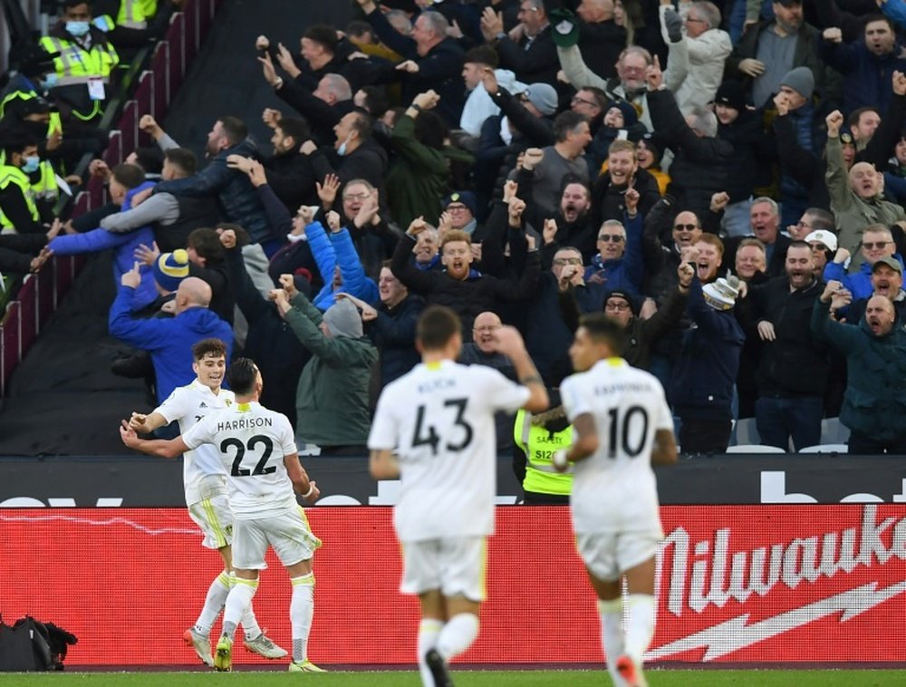 Com show de Harrison o Leeds brecou o West Ham. AFP